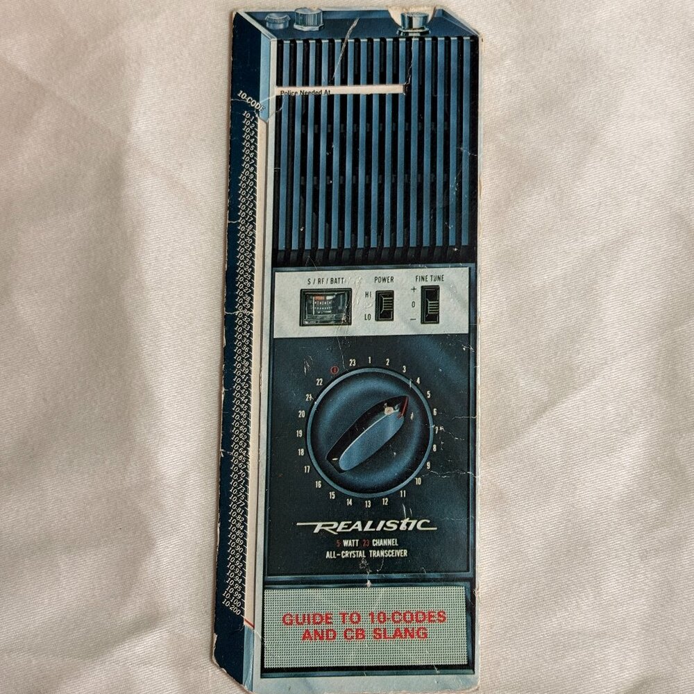 Vintage Realistic Radio Shack CB Radio Guide to 10-Codes & CB Slang slider card